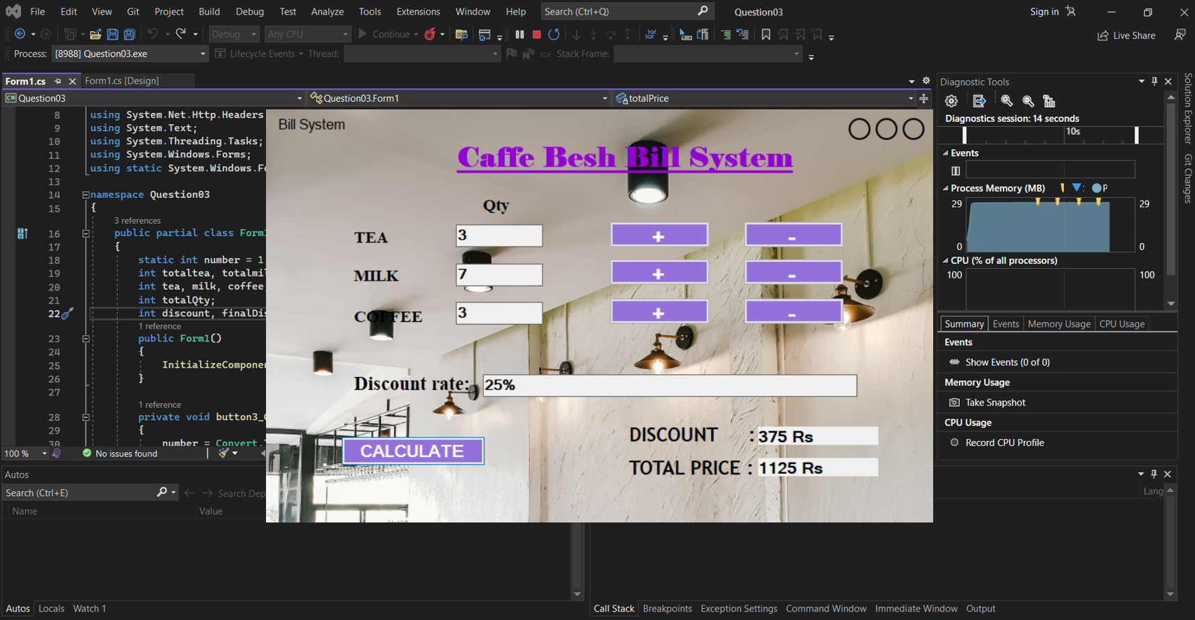 Cafe Billing System